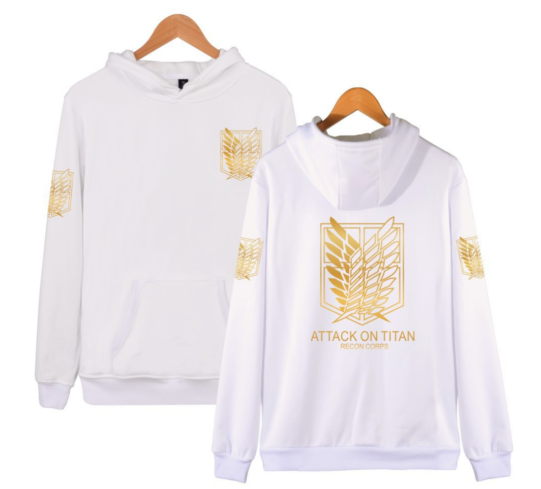 Attack on Titan 2D printed casual loose men's and women's hooded sweatshirts