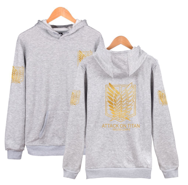 Attack on Titan 2D printed casual loose men's and women's hooded sweatshirts