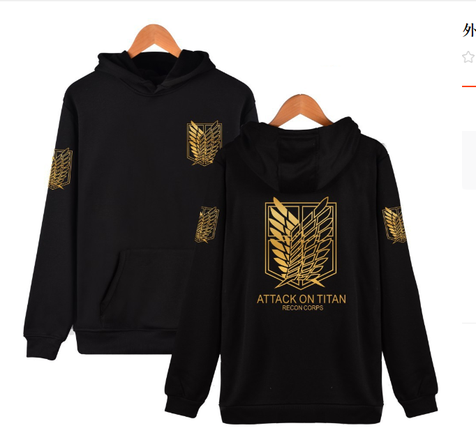 Attack on Titan 2D printed casual loose men's and women's hooded sweatshirts