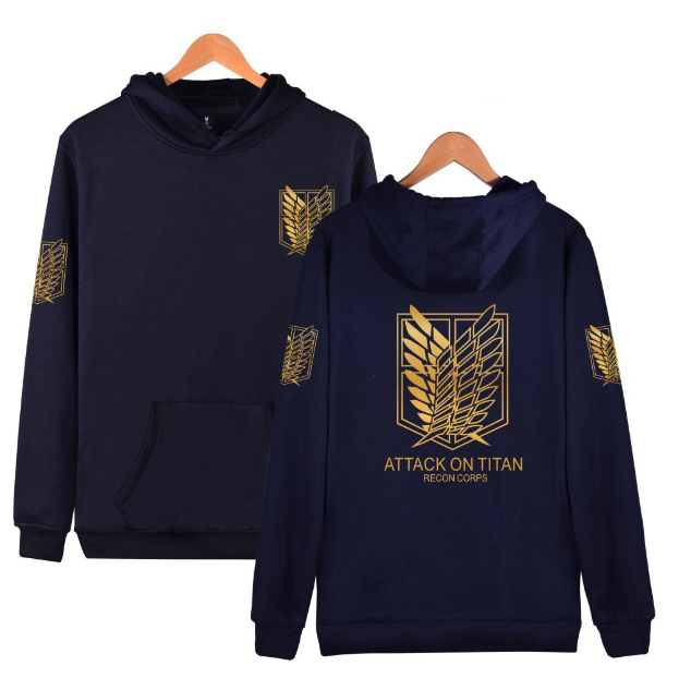 Attack on Titan 2D printed casual loose men's and women's hooded sweatshirts