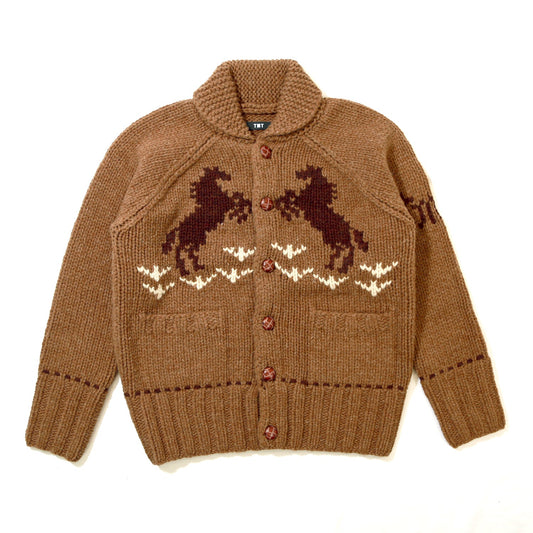 ROUGH GAUGE COWICHAN CARDIGAN／ BROWN