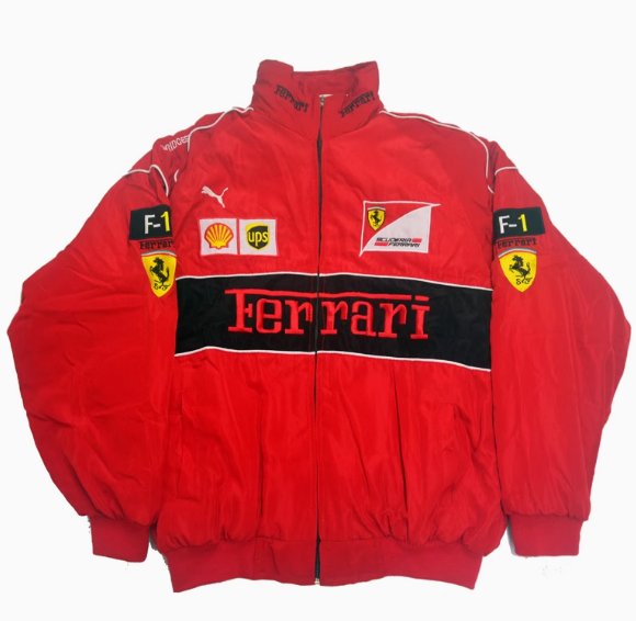 F1 racing suit, motorcycle cotton suit, American retro motorcycle riding suit, men's and women's cotton jacket, embroidered autumn and winter