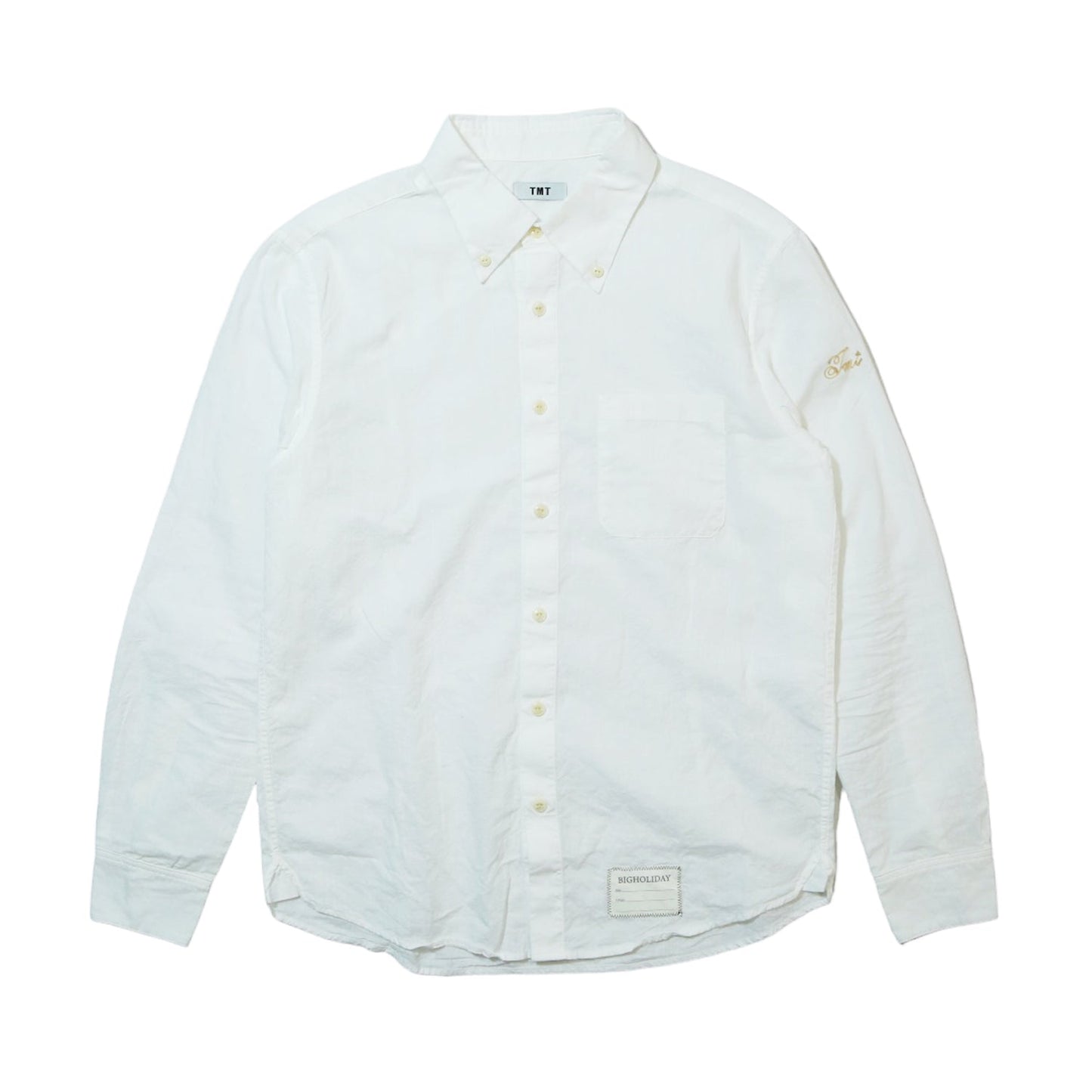 COTTON LINEN  CHAMBRAY SHIRTS／ WHITE