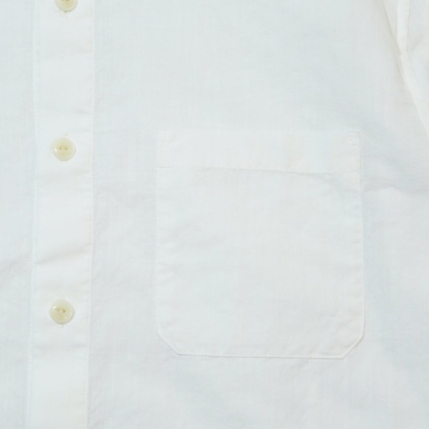 COTTON LINEN  CHAMBRAY SHIRTS／ WHITE