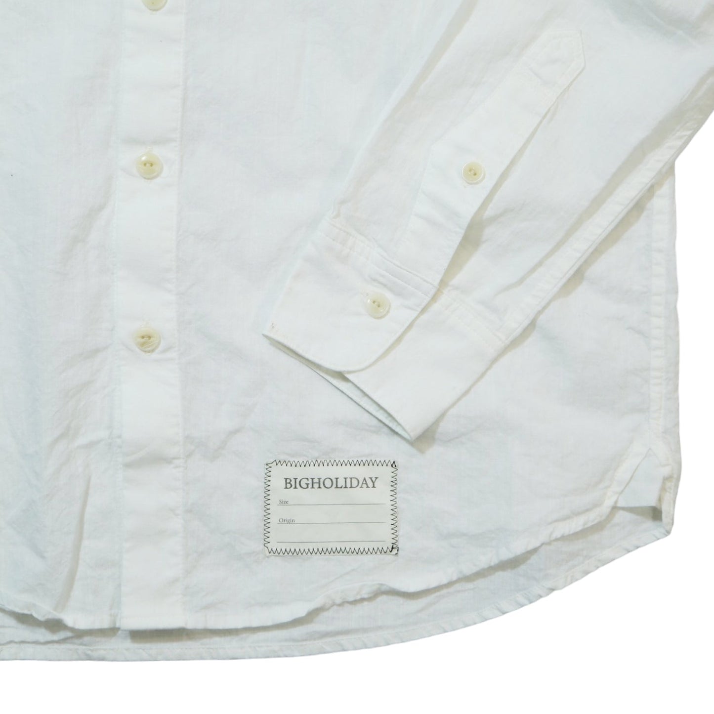 COTTON LINEN  CHAMBRAY SHIRTS／ WHITE