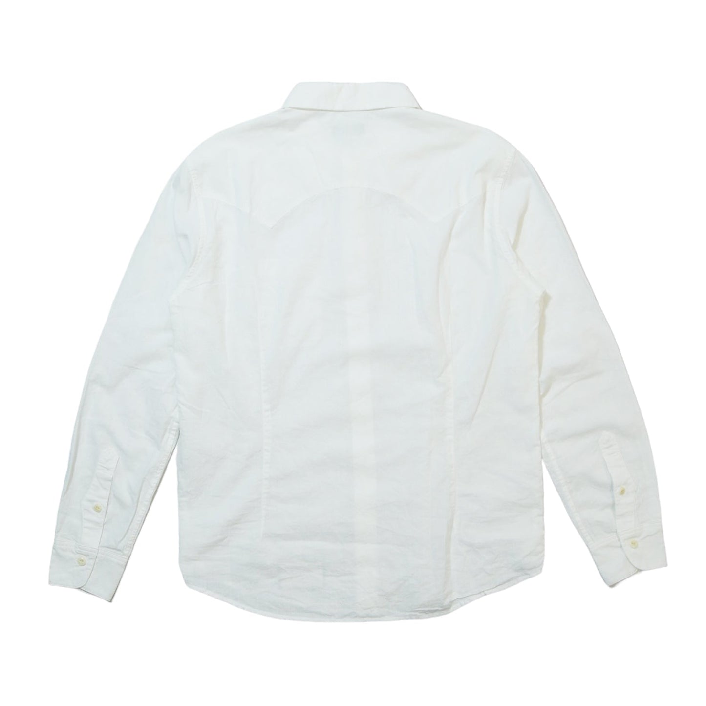 COTTON LINEN  CHAMBRAY SHIRTS／ WHITE