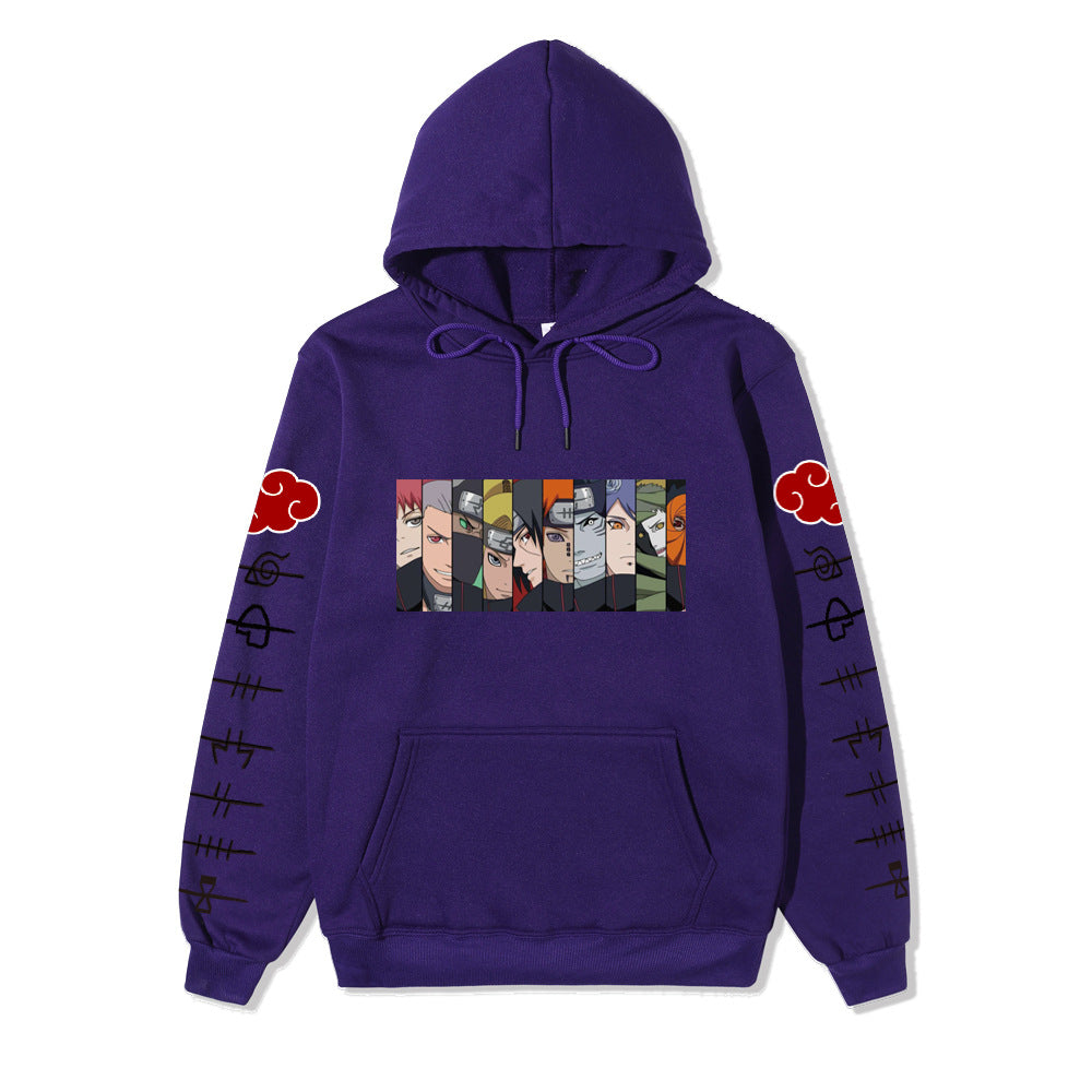 Naruto Akatsuki Printed hoodie-Sleeve with black letters
