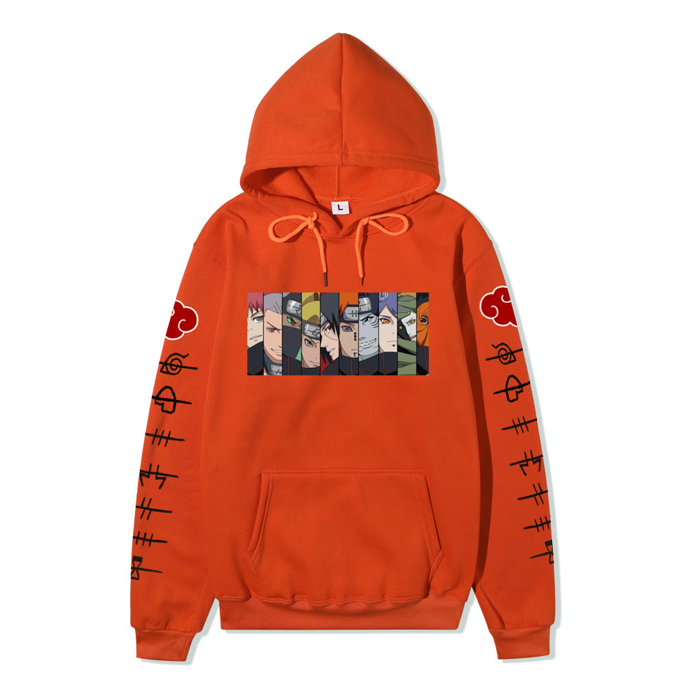 Naruto Akatsuki Printed hoodie-Sleeve with black letters