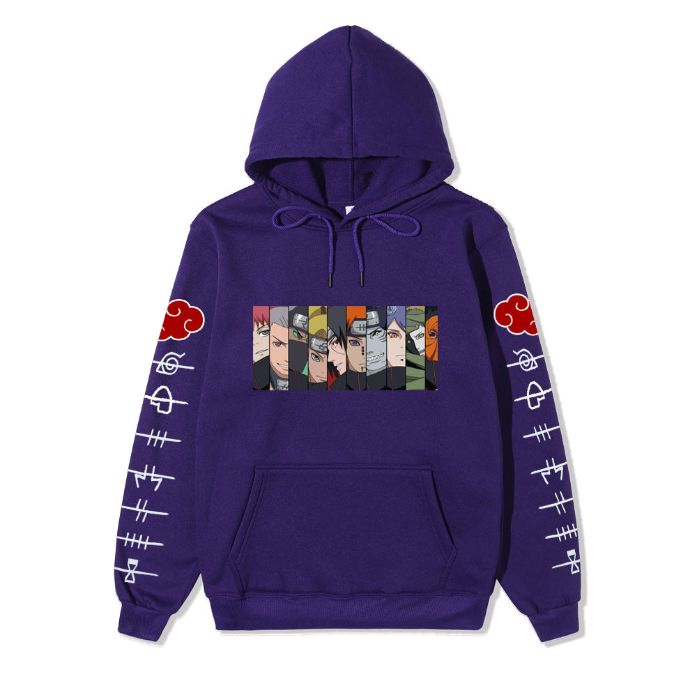 Naruto Akatsuki Printed hoodie-Sleeve with white letters