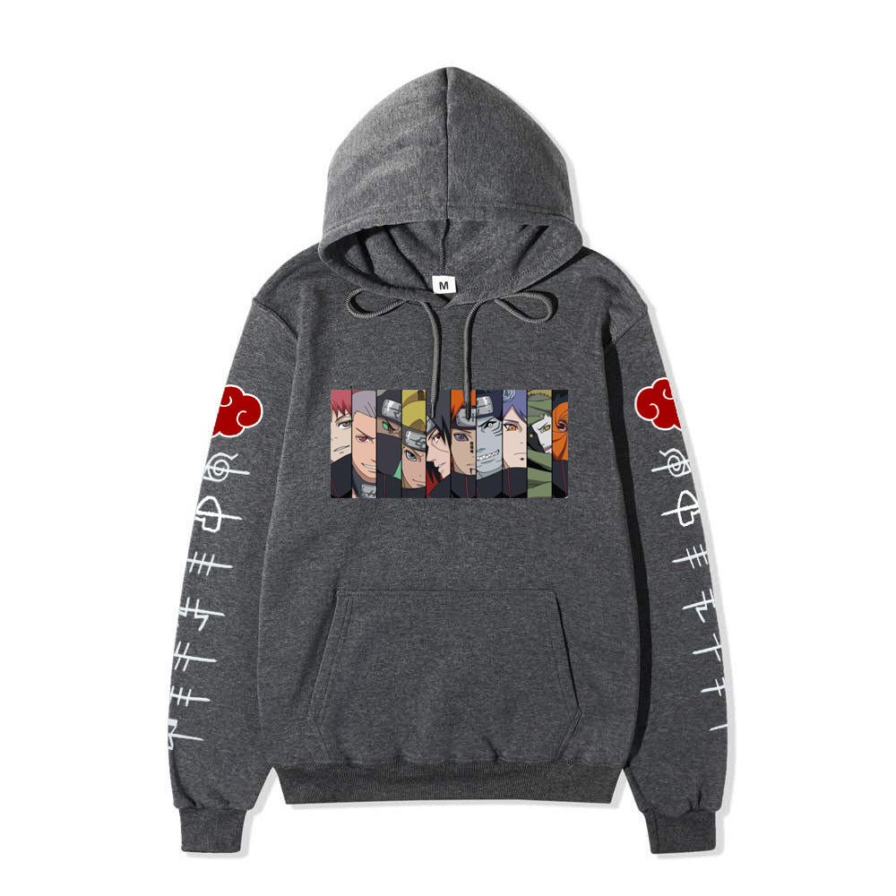 Naruto Akatsuki Printed hoodie-Sleeve with white letters