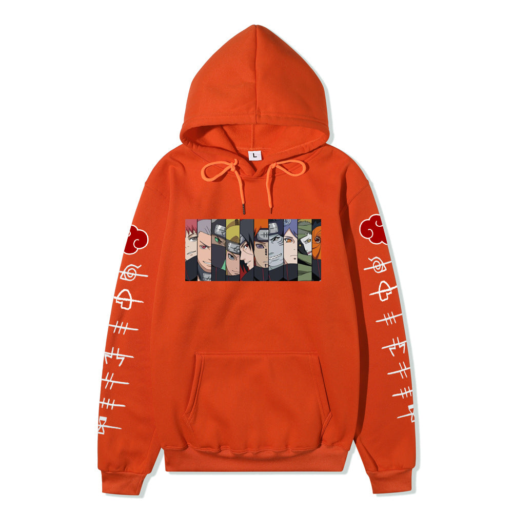 Naruto Akatsuki Printed hoodie-Sleeve with white letters