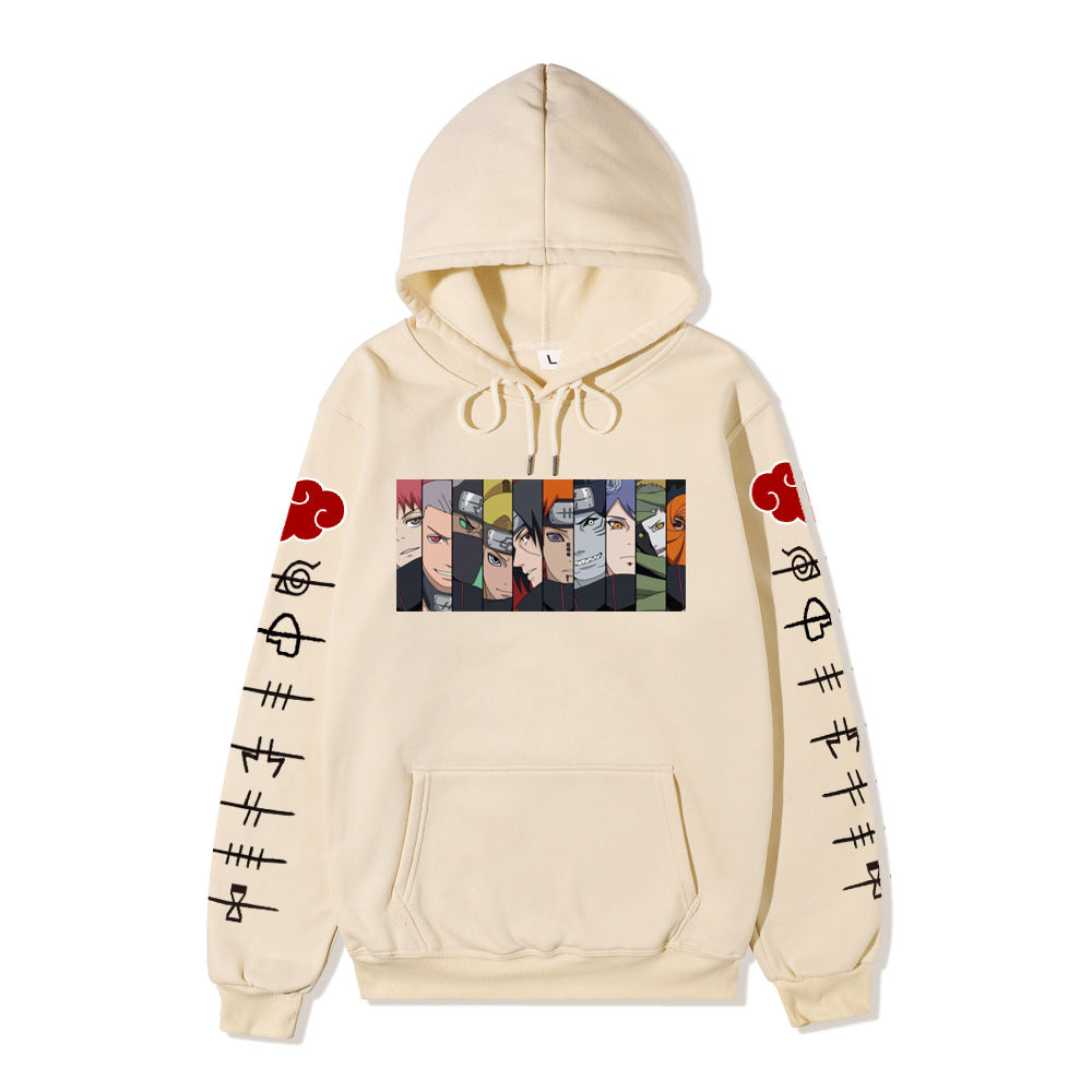 Naruto Akatsuki Printed hoodie-Sleeve with black letters
