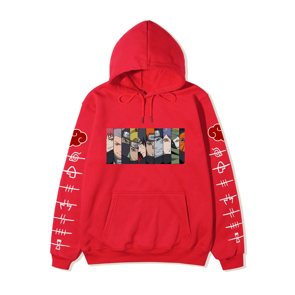 Naruto Akatsuki Printed hoodie-Sleeve with white letters