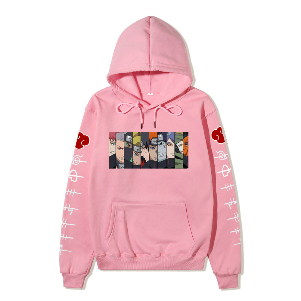 Naruto Akatsuki Printed hoodie-Sleeve with white letters