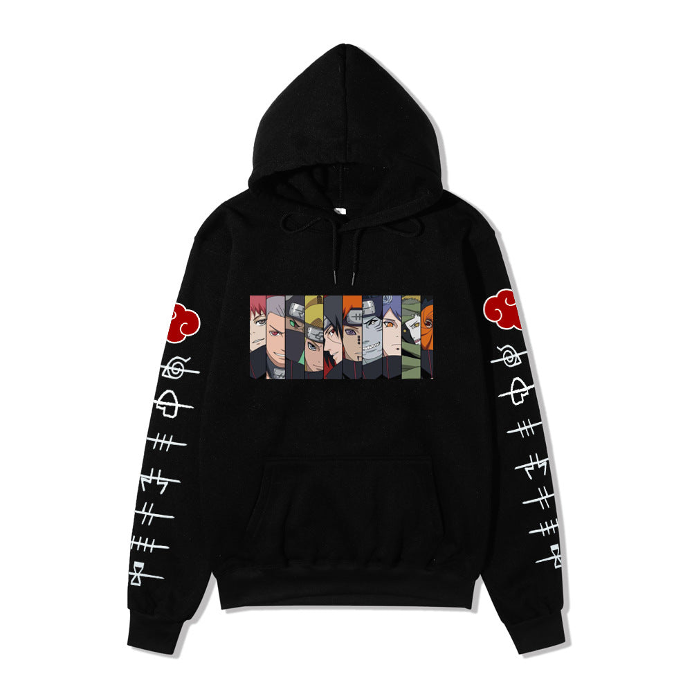 Naruto Akatsuki Printed hoodie-Sleeve with white letters