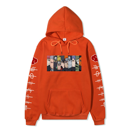 Naruto Akatsuki Printed hoodie-Sleeve with white letters