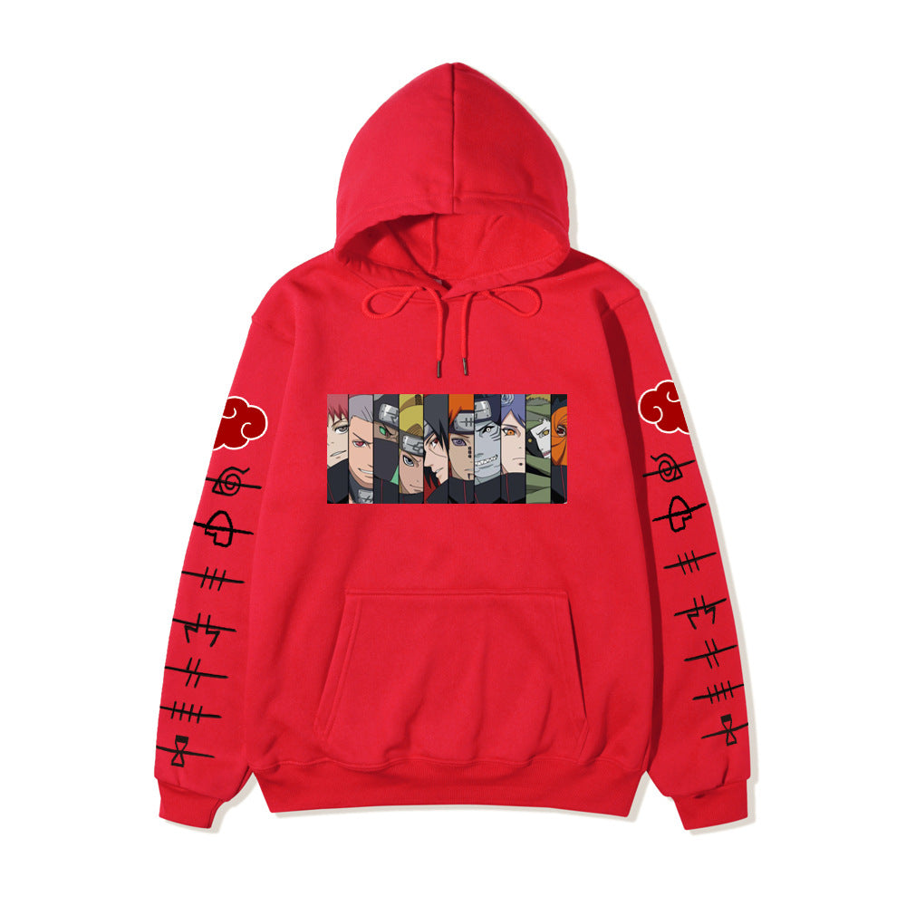 Naruto Akatsuki Printed hoodie-Sleeve with black letters