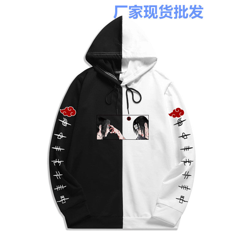 Europe and the United States spring and autumn Naruto national tide Naruto printing thin loose hooded sweater men and women stitching jacket wholesale