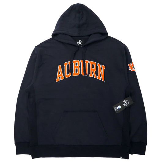 47BRAND ビッグサイズ カレッジパーカー XXL ブラック コットン NCAA AUBURN TIGERS ペルー製 未使用品
