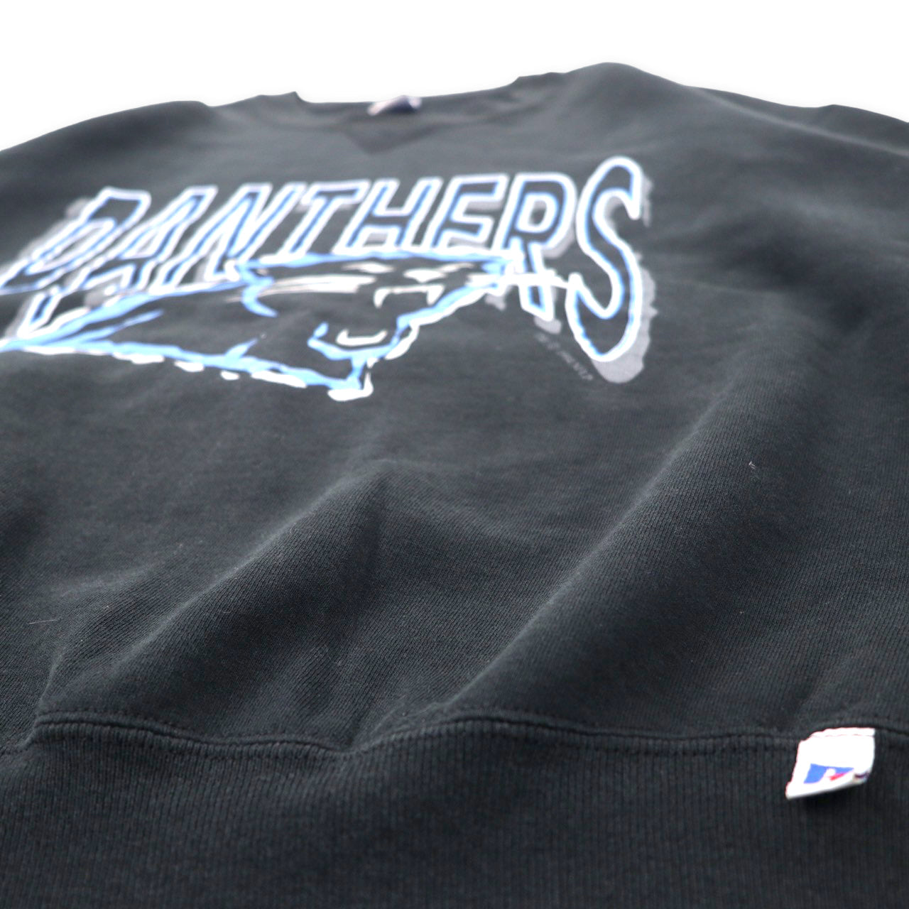RUSSELL ATHLETIC USA製 90年代 NFL PANTHERS プリント スウェット XXL ブラック コットン パンサーズ ビッグサイズ