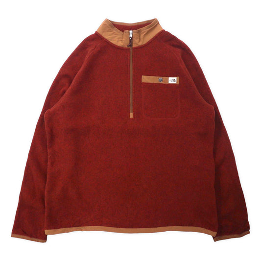 THE NORTH FACE ハーフジップ フリースジャケット XL レッド ポリエステル ビッグサイズ
