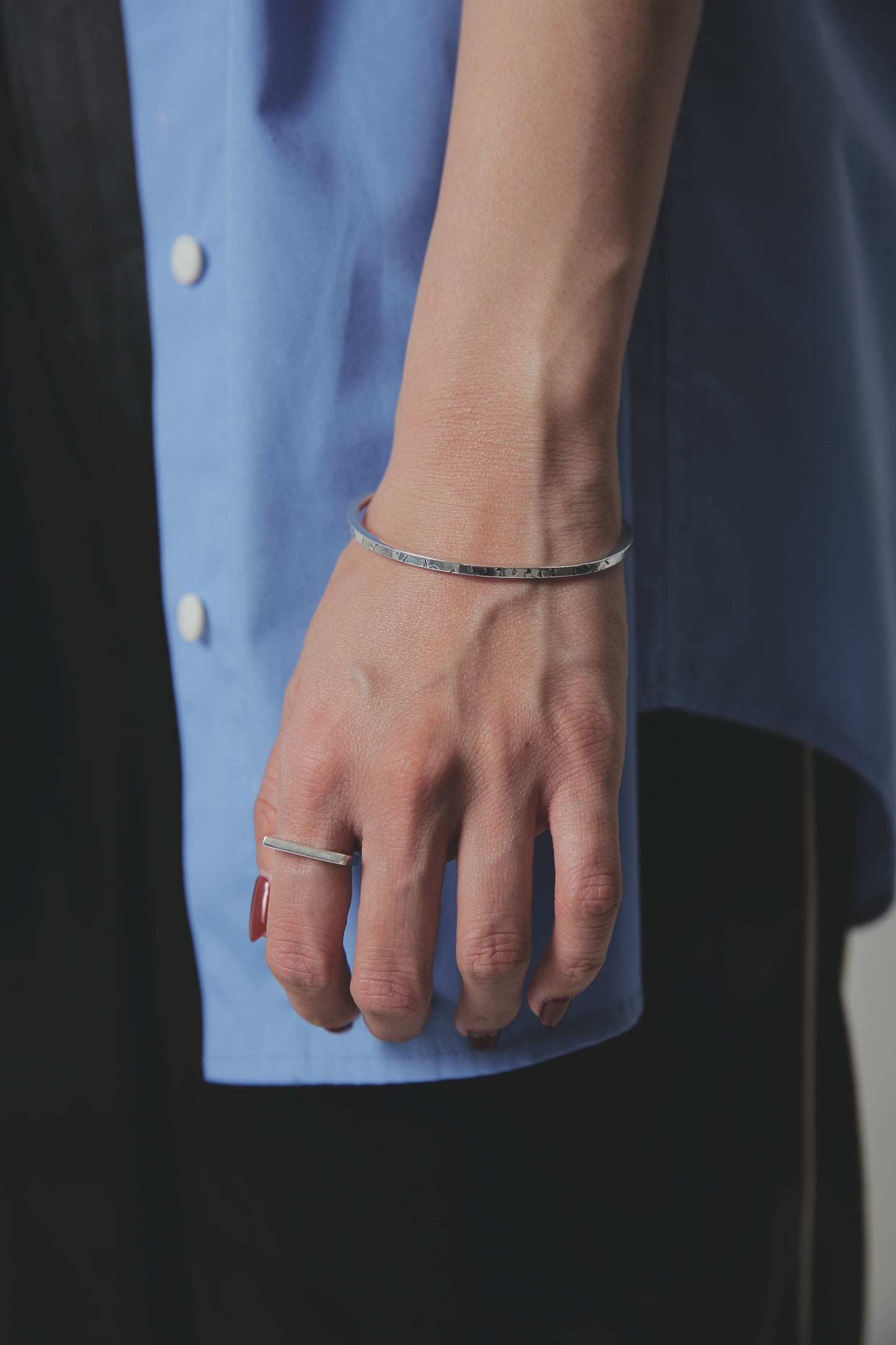 シルバー925 バングル｜いぶし加工あり｜24-B-014