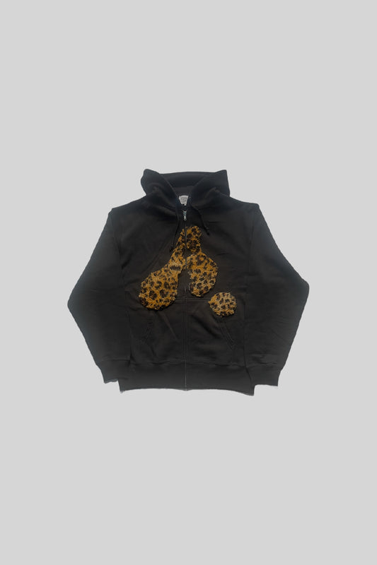 "A" LOGO ZIP-UP HOODIE(LEOPARD)