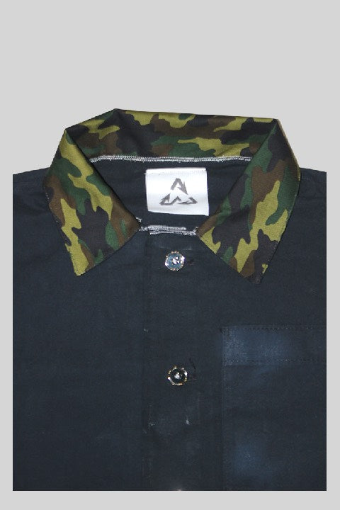 PANEL MARKER TRUCKER JACKET(BLACK)