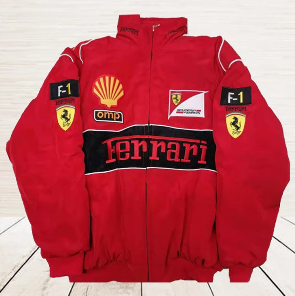 F1 racing suit, motorcycle cotton suit, American retro motorcycle riding suit, men's and women's cotton jacket, embroidered autumn and winter