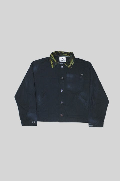 PANEL MARKER TRUCKER JACKET(BLACK)