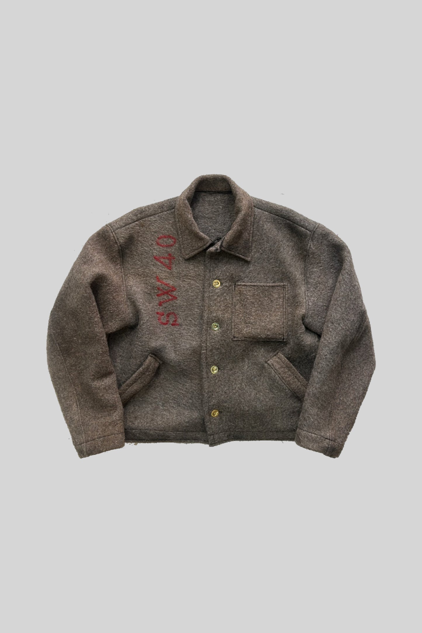 CUSTOM ORDER "MILITARY WOOL TRUCKER JACKET(BROWN)"