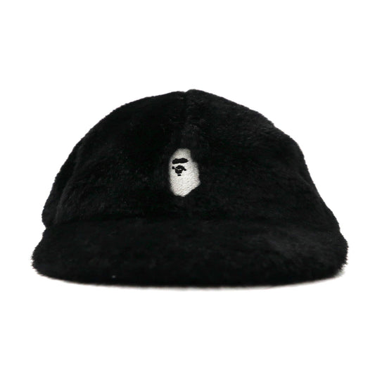 A Bathing Ape アクリルファー ジェットキャップ FREE ブラック 日本製