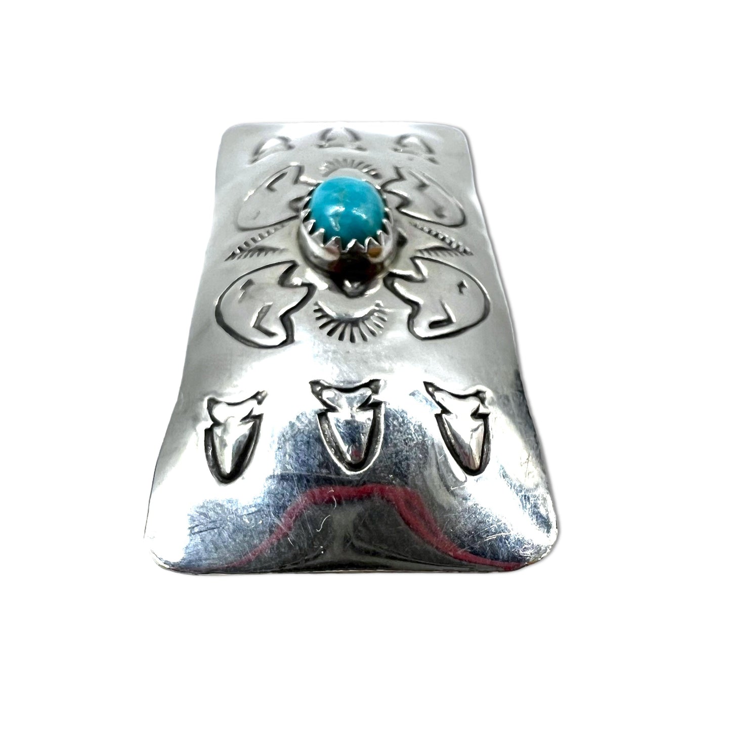 Navajo Indian Jewelry Money Clip Turquoise ナバホ族 インディアンジュエリー マネークリップ ターコイズ スタンプワーク