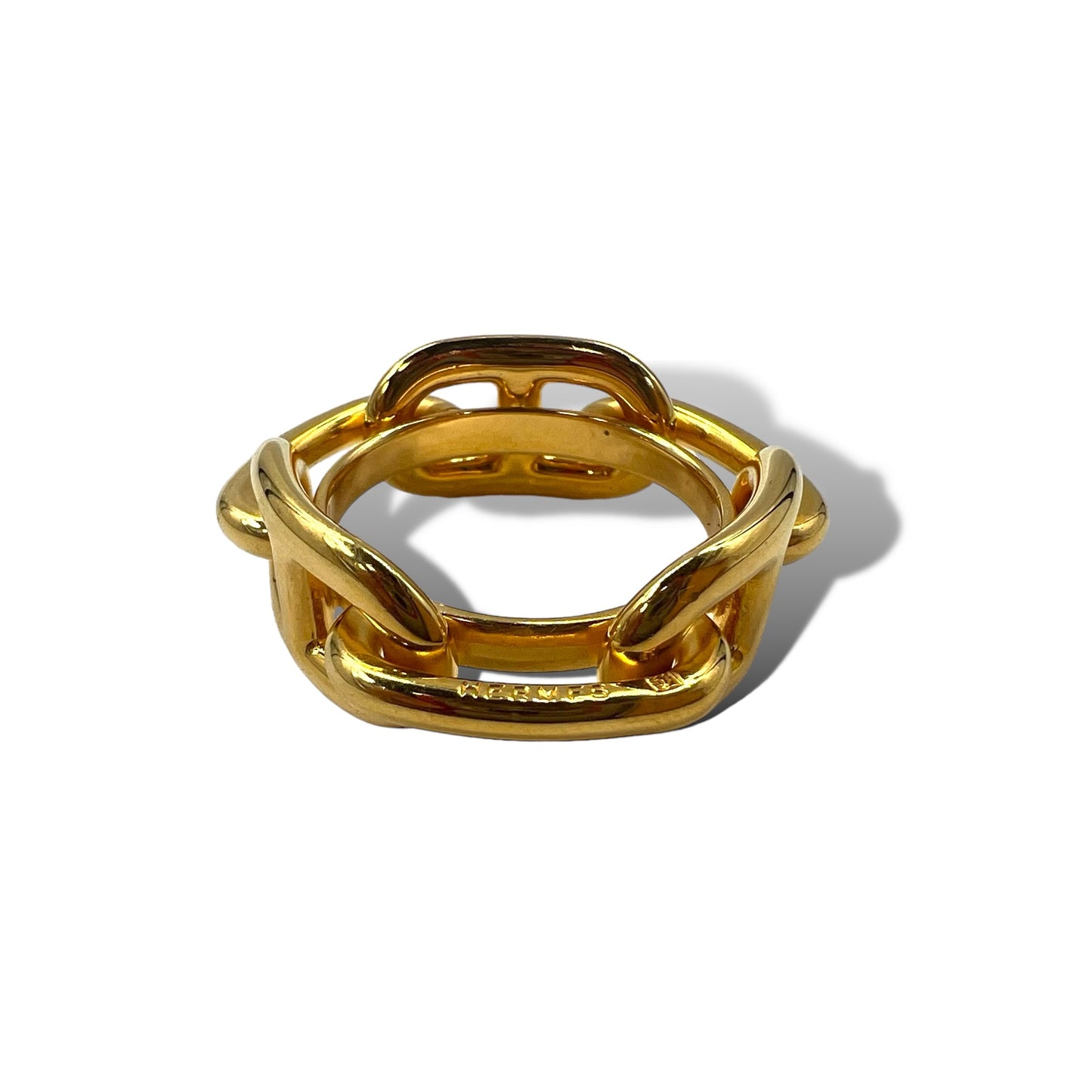 HERMES シェーヌダンクル スカーフリング ゴールド メタル