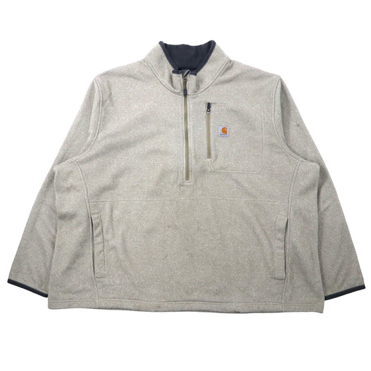 carhartt ハーフジップ フリースジャケット 3XL グレー ベージュ ポリエステル ビッグサイズ ヨルダン製