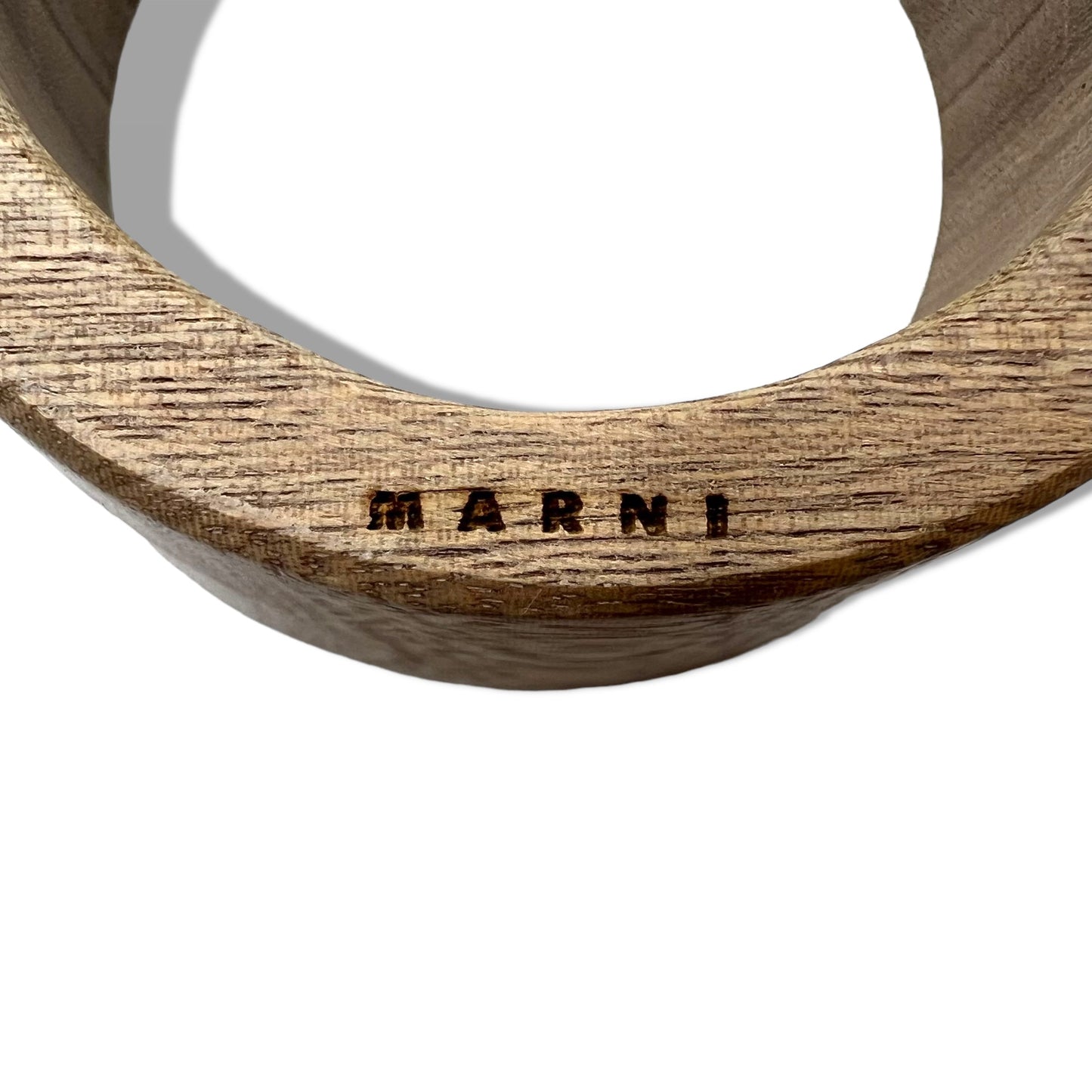 MARNI ワイド クリア ブレスレット バングル ベージュ ウッド カラーストーン スケルトン