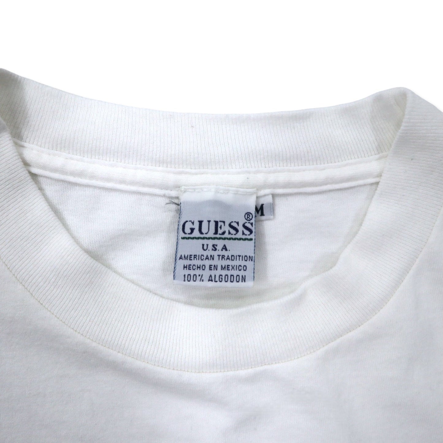 GUESS U.S.A. 90年代 ロゴプリント Tシャツ M ホワイト コットン メキシコ製