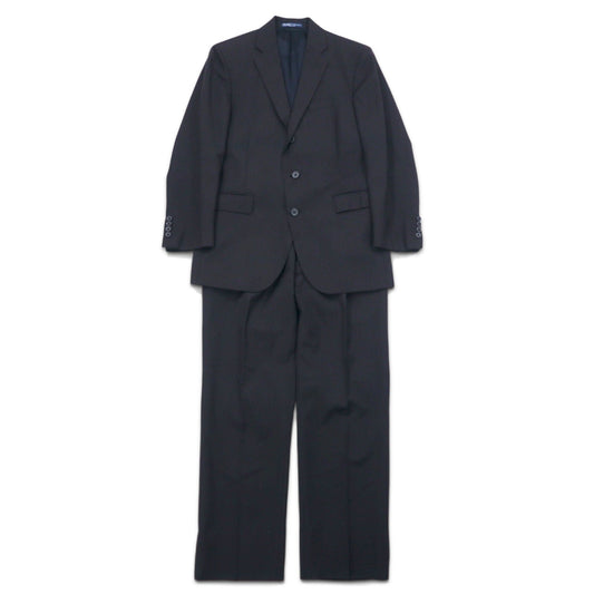 Polo by Ralph Lauren イタリア製 3B スーツ セットアップ L ブラック ウール シャドーストライプ