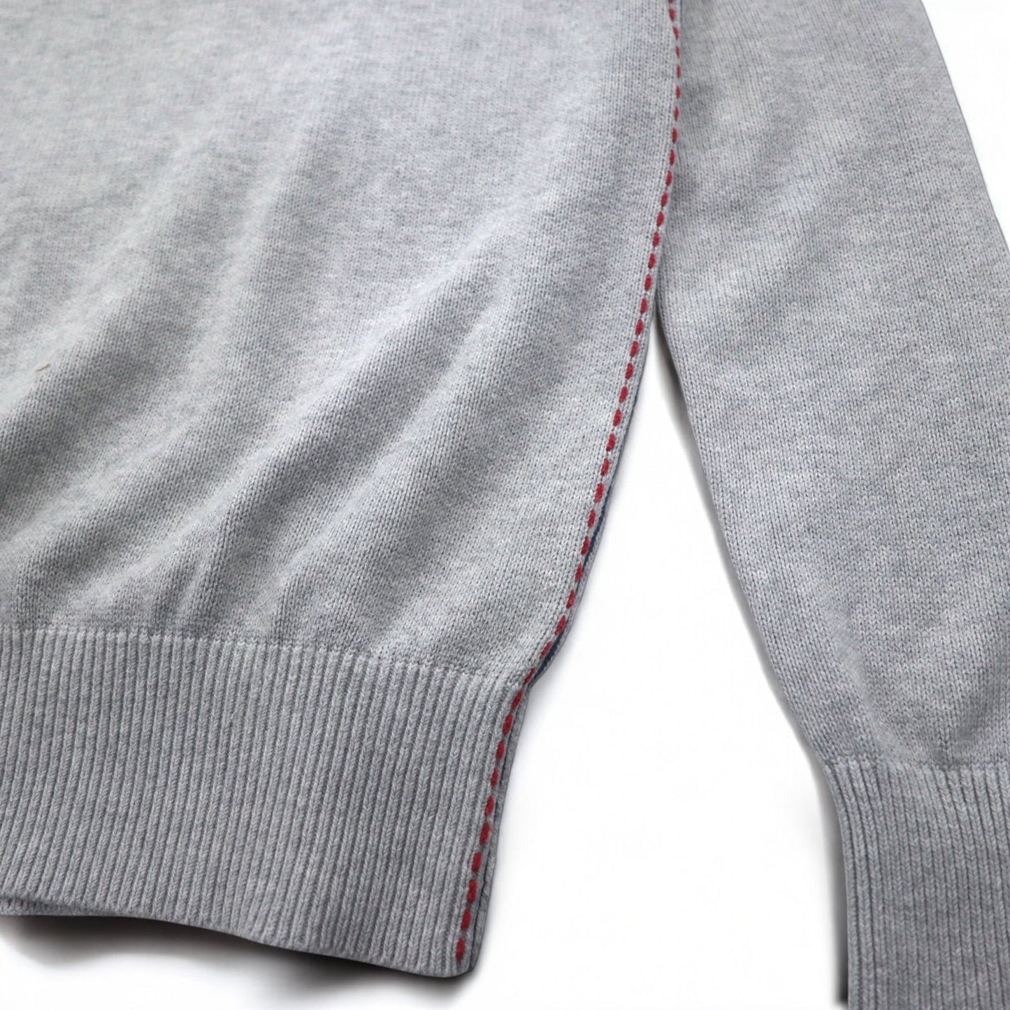 NAPAPIJRI コットン ニット セーター M グレー ワッペン S13-DELEVEN S1358E