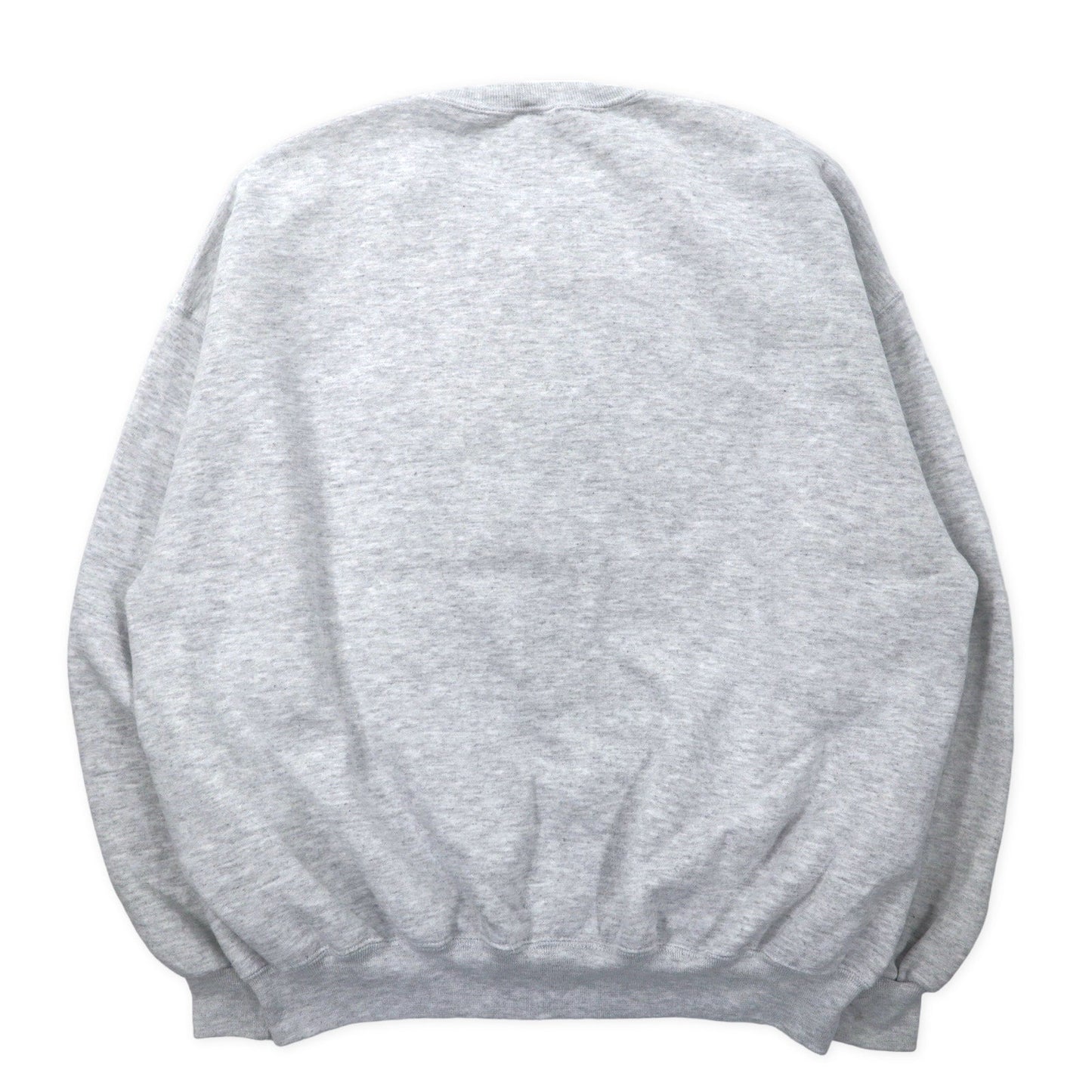 JERZEES SUPER SWEATS USA製 90年代 クルーネック スウェット 2X グレー ホワイト コットン 裏起毛 STAFF ワンポイントプリント