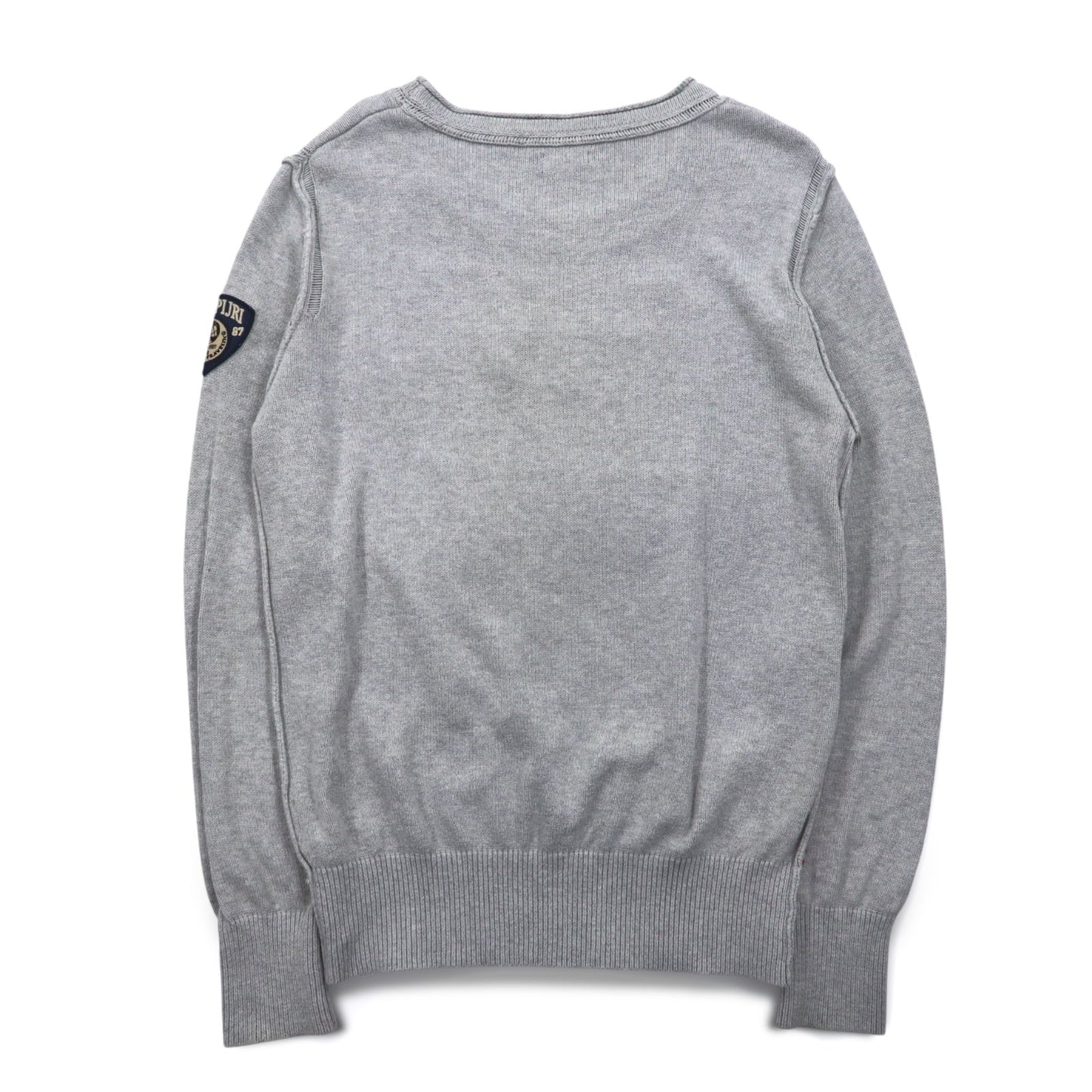 NAPAPIJRI コットン ニット セーター M グレー ワッペン S13-DELEVEN S1358E