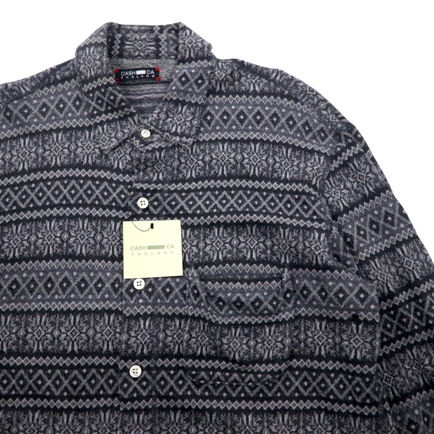 CASH CA カットオフ シャツ M グレー 総柄 ノルディック CAW11-SH0011 日本製