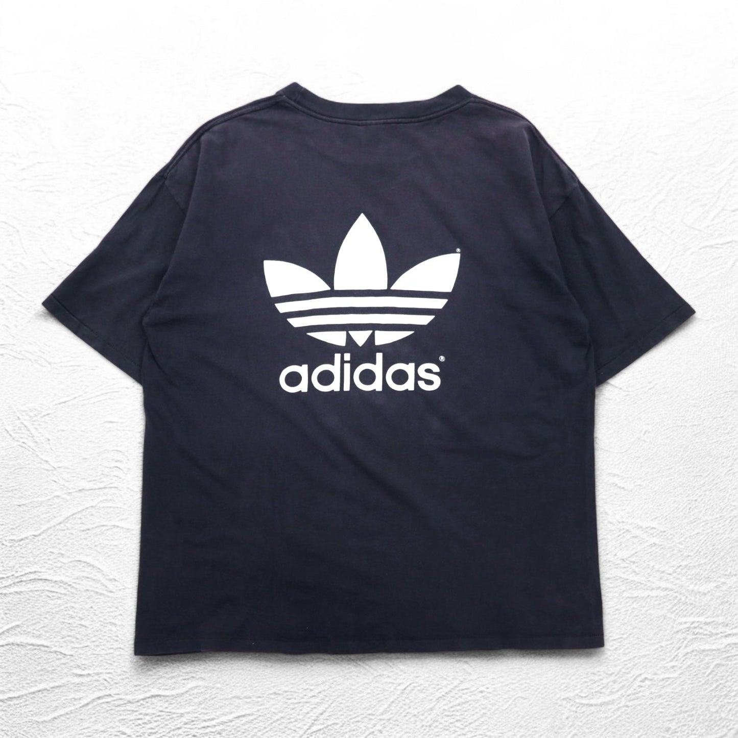 adidas 80年代 USA製 トレフォイル 両面プリント Tシャツ 2XL ブラック シングルステッチ ビッグサイズ