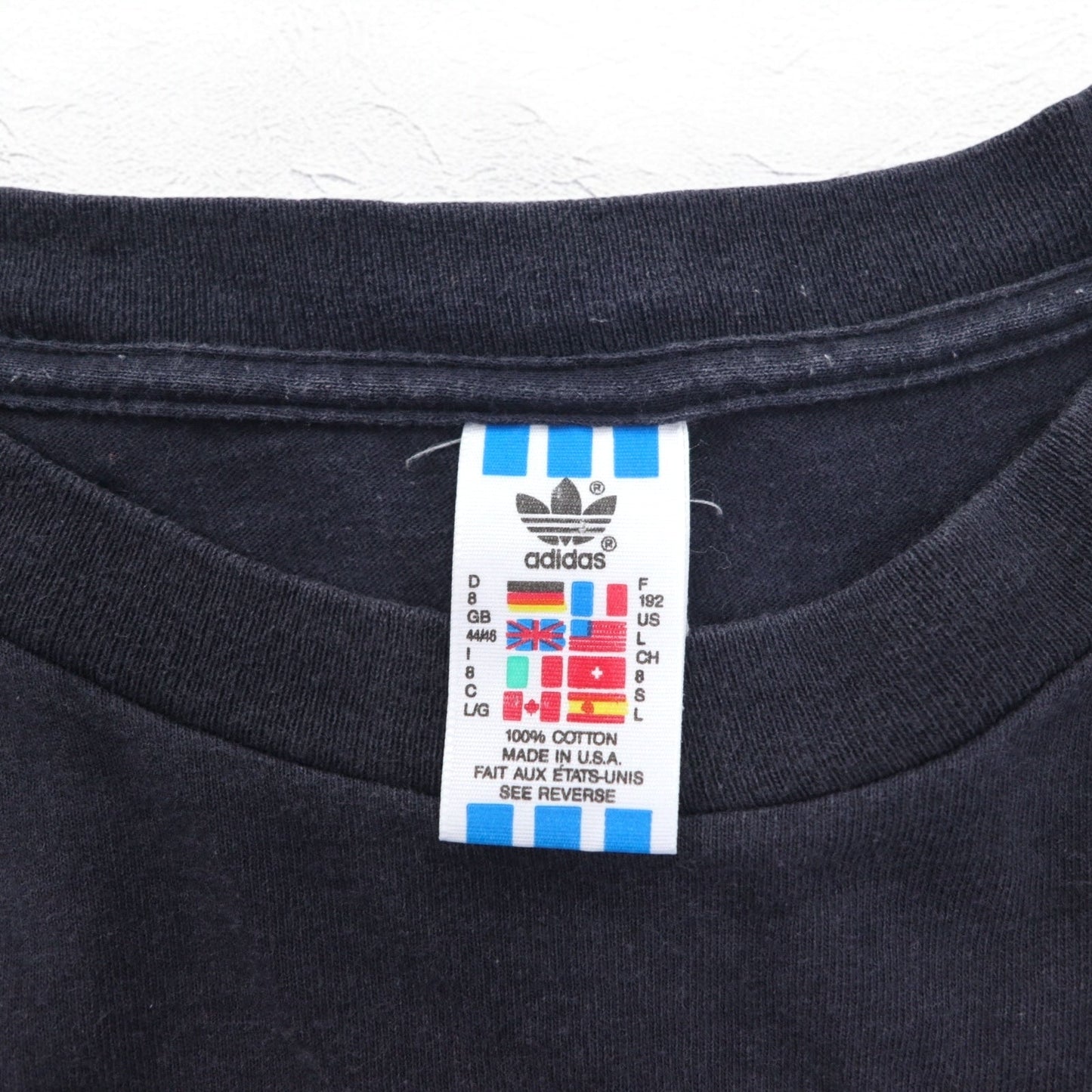 adidas 80年代 USA製 トレフォイル 両面プリント Tシャツ 2XL ブラック シングルステッチ ビッグサイズ
