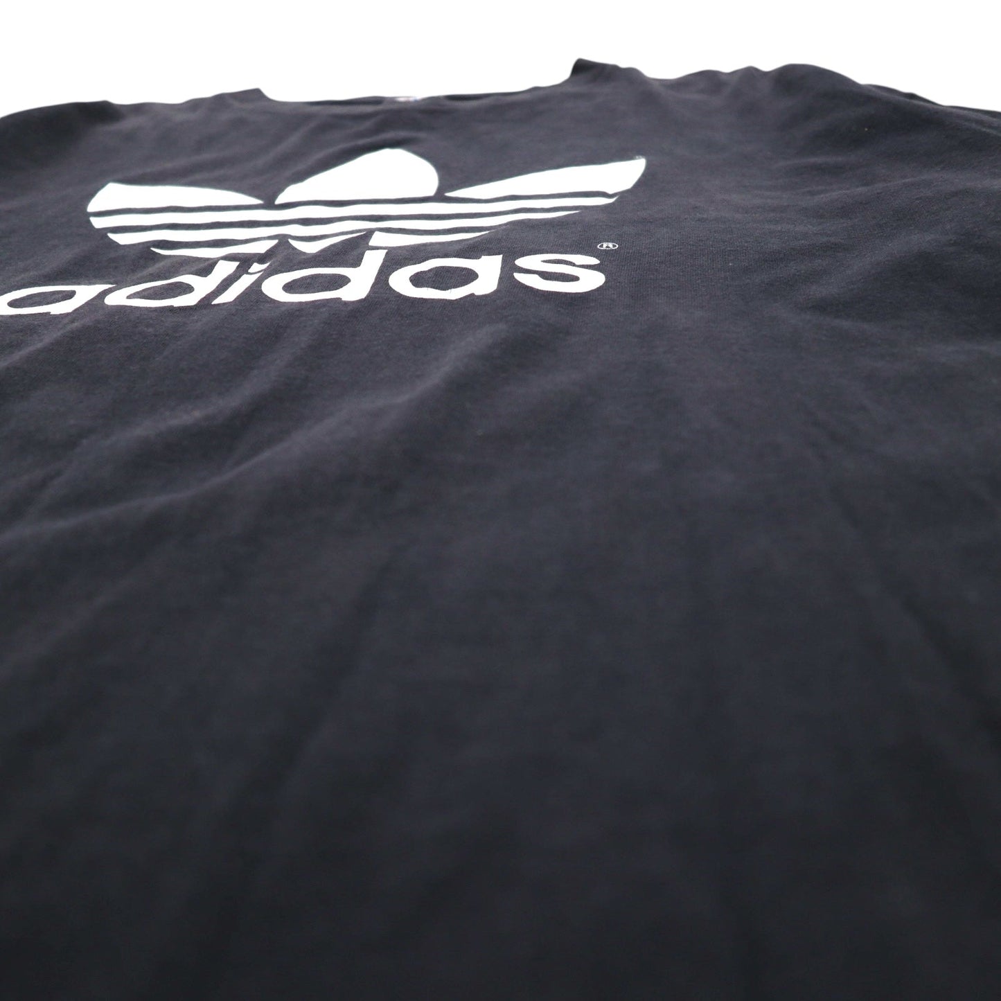 adidas 80年代 USA製 トレフォイル 両面プリント Tシャツ 2XL ブラック シングルステッチ ビッグサイズ