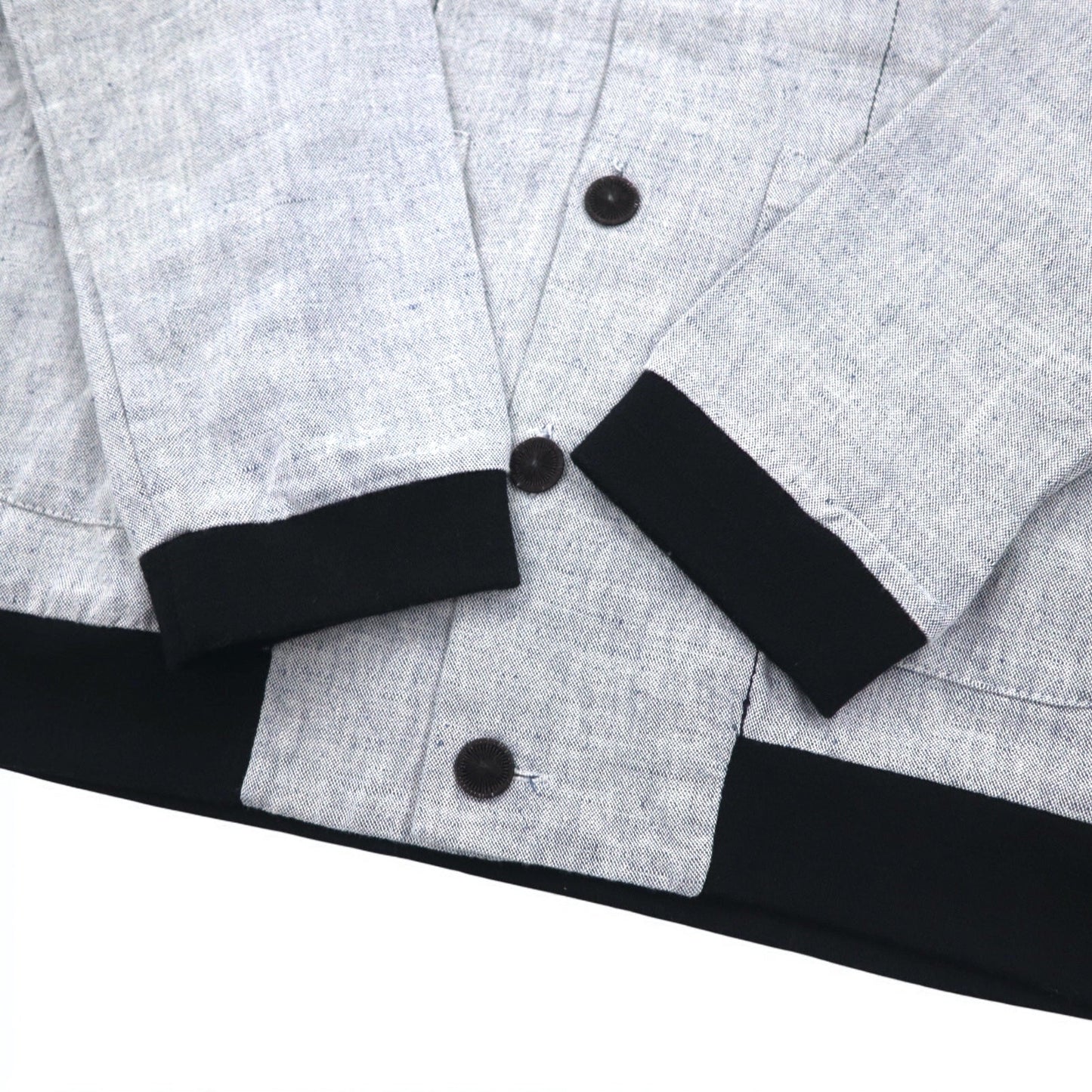 FRANK LEDER ドイツ製 リネン カーディガン ノーカラー ジャケット S グレー 0517080