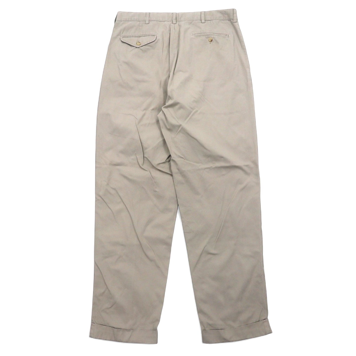 Polo by Ralph Lauren 90年代 ポロチノ タック ワイド チノパンツ 35 ベージュ コットン シンガポール製
