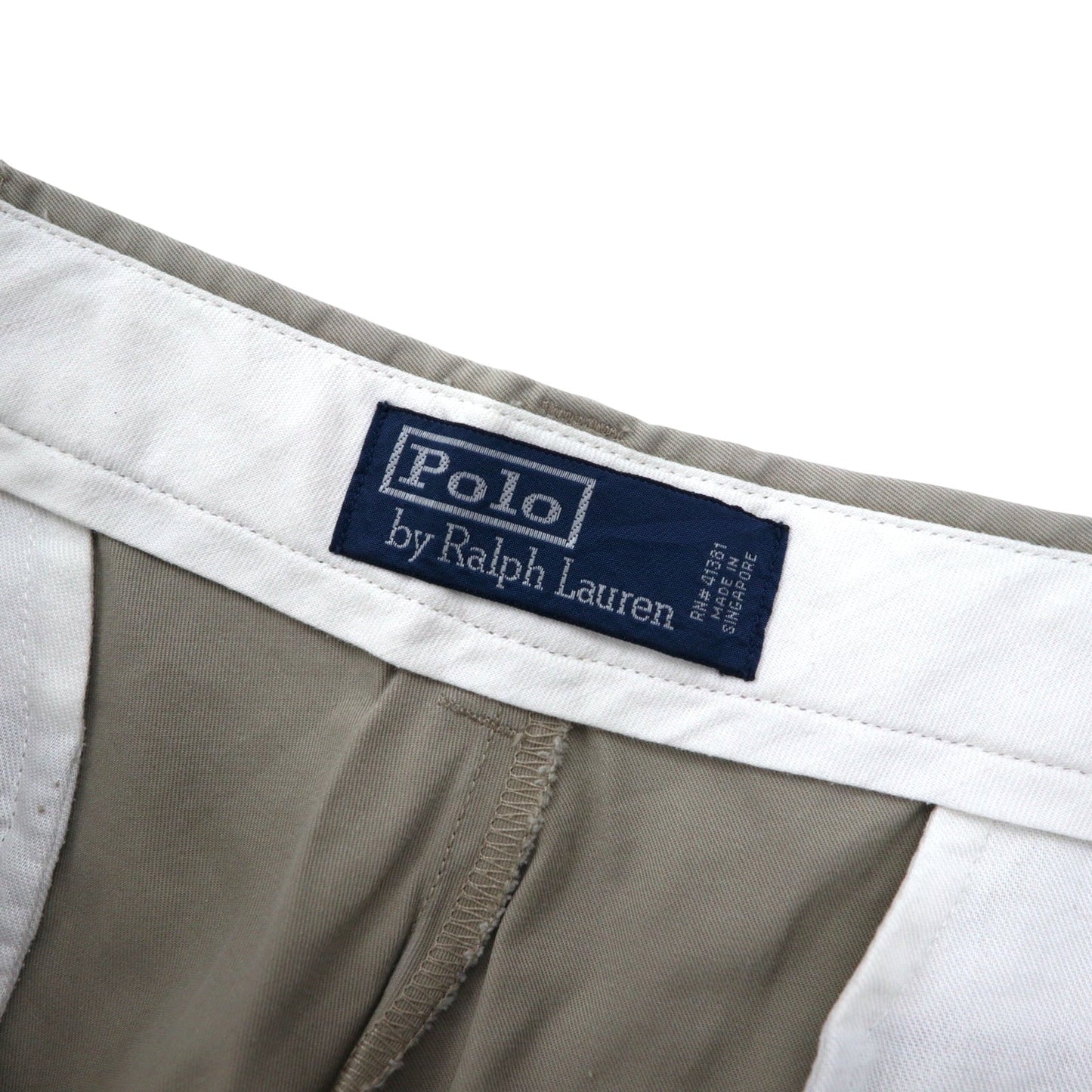 Polo by Ralph Lauren 90年代 ポロチノ タック ワイド チノパンツ 35 ベージュ コットン シンガポール製