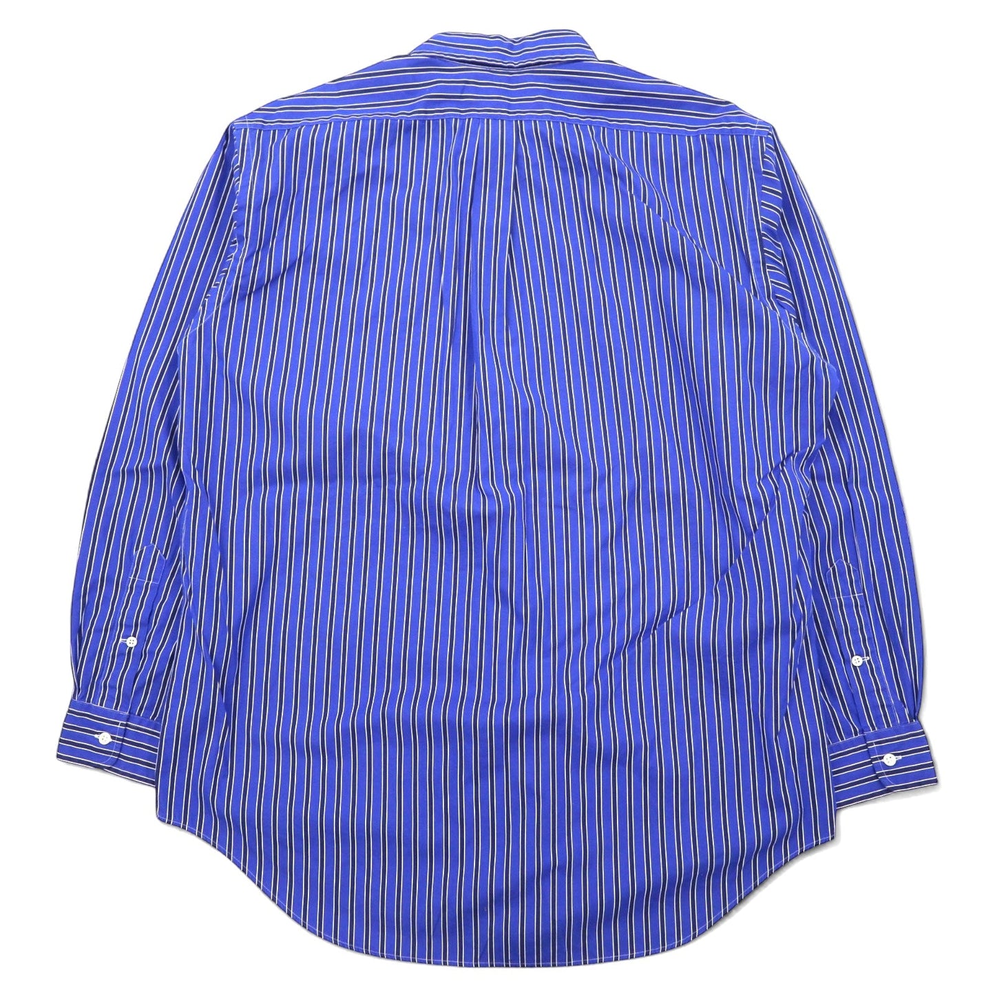 RALPH LAUREN 90年代 ボタンダウンシャツ L ブルー ストライプ コットン スモールポニー 刺繍  クラシックフィット CLASSIC FIT