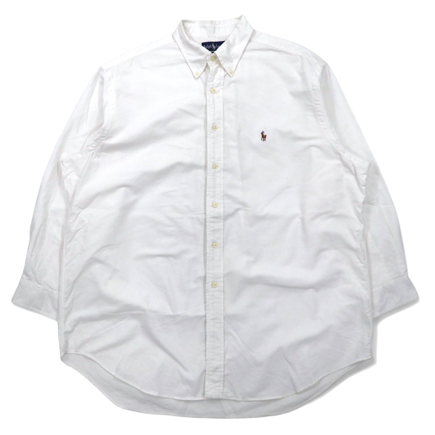 RALPH LAUREN 90年代 YARMOUTH オックスフォード ボタンダウンシャツ XL ホワイト コットン スモールポニー 刺繍 ジャマイカ製